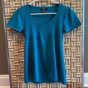 Style & Co. Short Sleeve Pull Over Sweater Teal